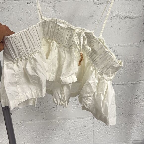 Elegant White Women's Top Size Large - Like NEW Free People Crop Tank - Picture 3 of 3
